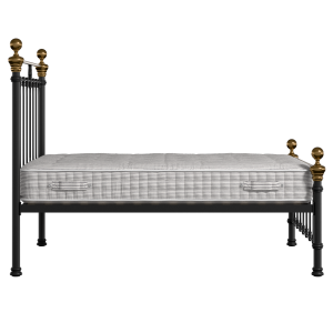 Hamilton Low Footend iron/metal bed in black with Juno mattress - Thumbnail