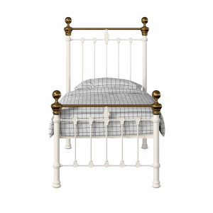 Hamilton Low Footend iron/metal single bed in ivory - Thumbnail