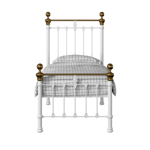 Hamilton Low Footend iron/metal single bed in white - Thumbnail
