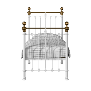 Hamilton iron/metal single bed in white - Thumbnail
