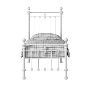Hamilton Solo Low Footend iron/metal single bed in white - Thumbnail