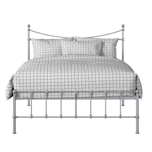 Olivia iron/metal bed in silver - Thumbnail