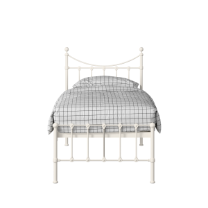 Olivia iron/metal single bed in ivory - Thumbnail
