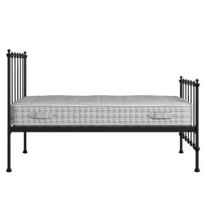 Paris lit en métal noir avec matelas - Thumbnail