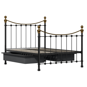 Selkirk lit en métal noir avec tiroirs - Thumbnail