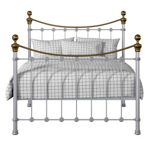 Selkirk iron/metal bed in silver - Thumbnail