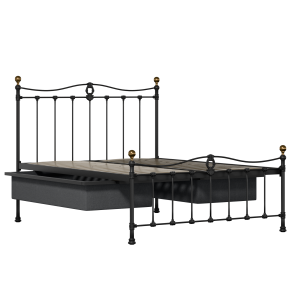 Tulsk Low Footend iron/metal bed in black with drawers - Thumbnail