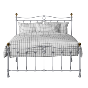Tulsk Low Footend iron/metal bed in silver - Thumbnail