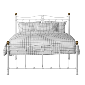 Tulsk Low Footend iron/metal bed in white - Thumbnail