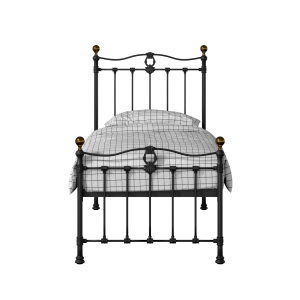 Tulsk Low Footend iron/metal single bed in black - Thumbnail