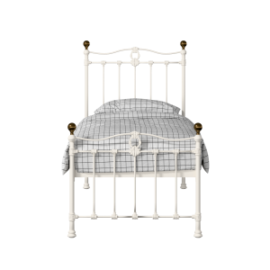 Tulsk Low Footend iron/metal single bed in ivory - Thumbnail
