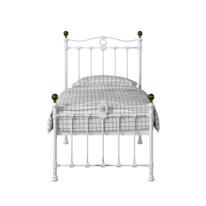 Tulsk Low Footend iron/metal single bed in white - Thumbnail