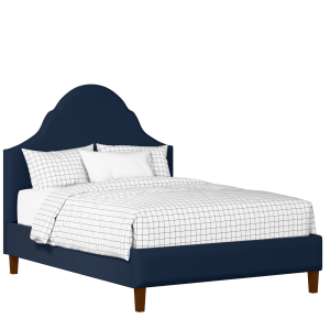Irvine upholstered bed in oxford blue fabric - Thumbnail