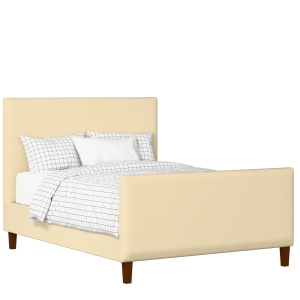 Porto upholstered bed in oatmeal fabric - Thumbnail