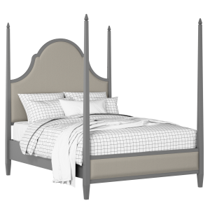 Beckett Upholstered wood upholstered bed in grey with Silver fabric - Thumbnail