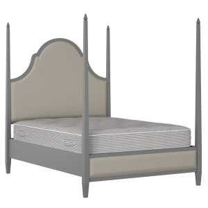 Beckett Upholstered wood upholstered bed in grey with Silver fabric - Thumbnail
