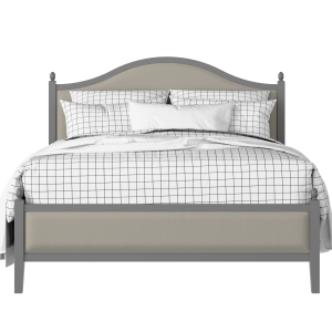 Brady Slim Upholstered wood upholstered upholstered bed in grey with Silver fabric - Thumbnail
