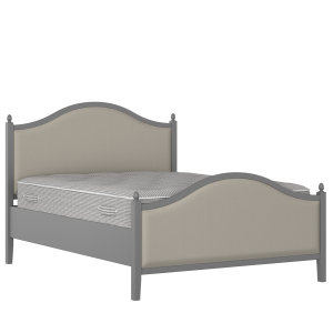 Brady Upholstered wood upholstered bed in grey with Silver fabric - Thumbnail