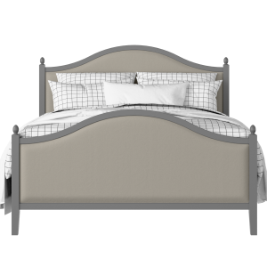 Brady Upholstered wood upholstered upholstered bed in grey with Silver fabric - Thumbnail