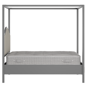 Coleridge Slim Upholstered wood upholstered bed in grey with Silver fabric - Thumbnail