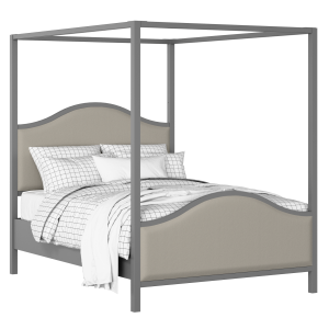 Coleridge Upholstered wood upholstered bed in grey with Silver fabric - Thumbnail