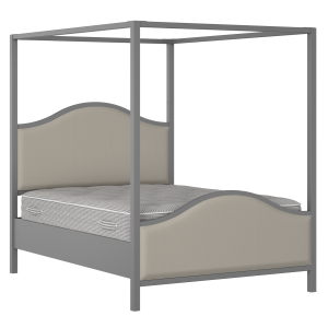 Coleridge Upholstered wood upholstered bed in grey with Silver fabric - Thumbnail