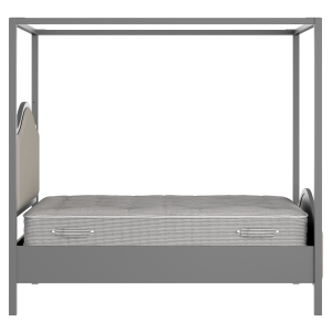 Coleridge Upholstered wood upholstered bed in grey with Silver fabric - Thumbnail
