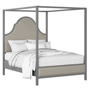 Joyce Upholstered wood upholstered bed in grey with Silver fabric - Thumbnail