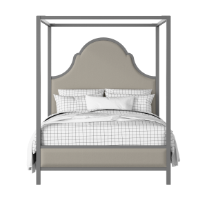 Joyce Upholstered wood upholstered upholstered bed in grey with Silver fabric - Thumbnail