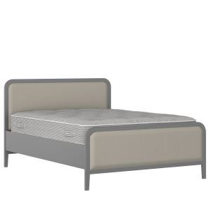 Keats Upholstered wood upholstered bed in grey with Silver fabric - Thumbnail