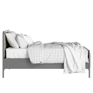 Keats Upholstered wood upholstered bed in grey with Silver fabric - Thumbnail