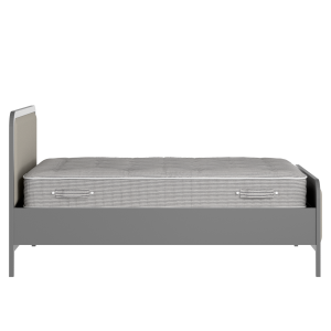 Keats Upholstered wood upholstered bed in grey with Silver fabric - Thumbnail