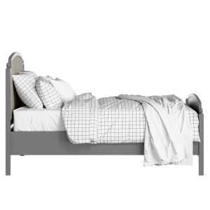 Kipling Upholstered wood upholstered bed in grey with Silver fabric - Thumbnail