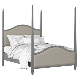 Larkin Upholstered wood upholstered bed in grey with Silver fabric - Thumbnail