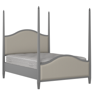 Larkin Upholstered wood upholstered bed in grey with Silver fabric - Thumbnail