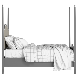 Larkin Upholstered wood upholstered bed in grey with Silver fabric - Thumbnail