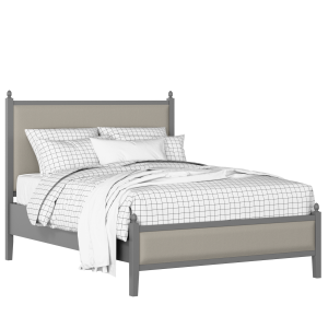 Marbella Slim Upholstered wood upholstered bed in grey with Silver fabric - Thumbnail