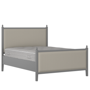 Marbella Upholstered wood upholstered bed in grey with Silver fabric - Thumbnail