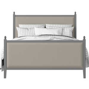 Marbella Upholstered wood upholstered upholstered bed in grey with Silver fabric - Thumbnail