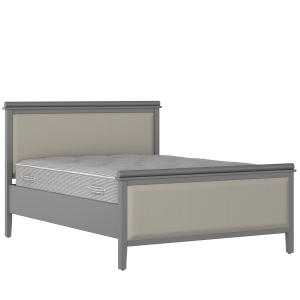 Nocturne Upholstered wood upholstered bed in grey with Silver fabric - Thumbnail