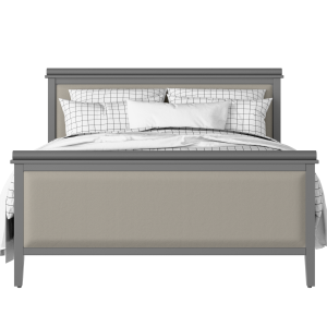 Nocturne Upholstered wood upholstered upholstered bed in grey with Silver fabric - Thumbnail