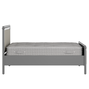 Nocturne Upholstered wood upholstered bed in grey with Silver fabric - Thumbnail