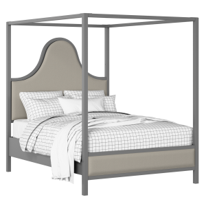 Rowe Upholstered wood upholstered bed in grey with Silver fabric - Thumbnail