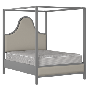Rowe Upholstered wood upholstered bed in grey with Silver fabric - Thumbnail