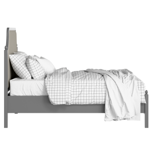 Ruskin Slim Upholstered wood upholstered bed in grey with Silver fabric - Thumbnail