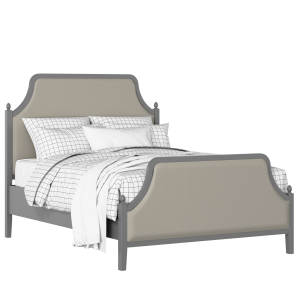 Ruskin Upholstered wood upholstered bed in grey with Silver fabric - Thumbnail