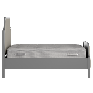 Ruskin Upholstered wood upholstered bed in grey with Silver fabric - Thumbnail