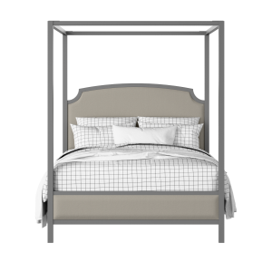 Shelley Slim Upholstered wood upholstered upholstered bed in grey with Silver fabric - Thumbnail