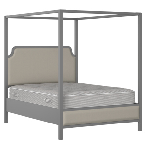 Tate Slim Upholstered wood upholstered bed in grey with Silver fabric - Thumbnail