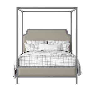 Tate Slim Upholstered wood upholstered upholstered bed in grey with Silver fabric - Thumbnail